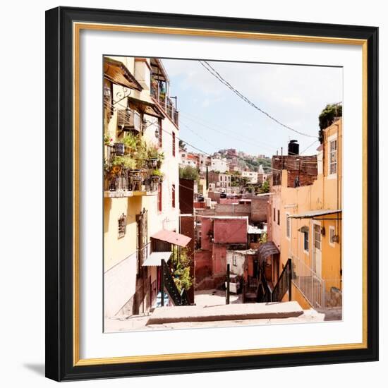 ¡Viva Mexico! Square Collection - Colorful Street in Guanajuato II-Philippe Hugonnard-Framed Photographic Print