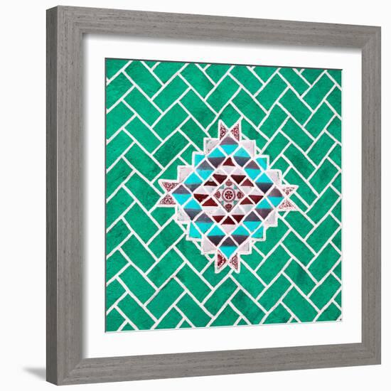 ¡Viva Mexico! Square Collection - Coral Green Mosaics-Philippe Hugonnard-Framed Photographic Print