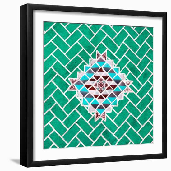 ¡Viva Mexico! Square Collection - Coral Green Mosaics-Philippe Hugonnard-Framed Photographic Print