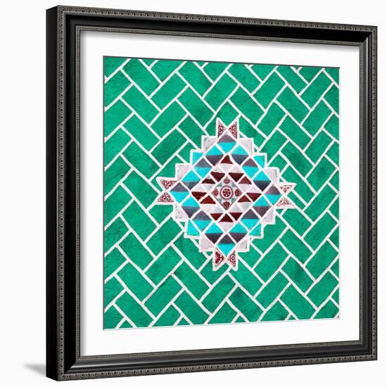 ¡Viva Mexico! Square Collection - Coral Green Mosaics-Philippe Hugonnard-Framed Photographic Print