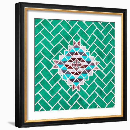 ¡Viva Mexico! Square Collection - Coral Green Mosaics-Philippe Hugonnard-Framed Photographic Print