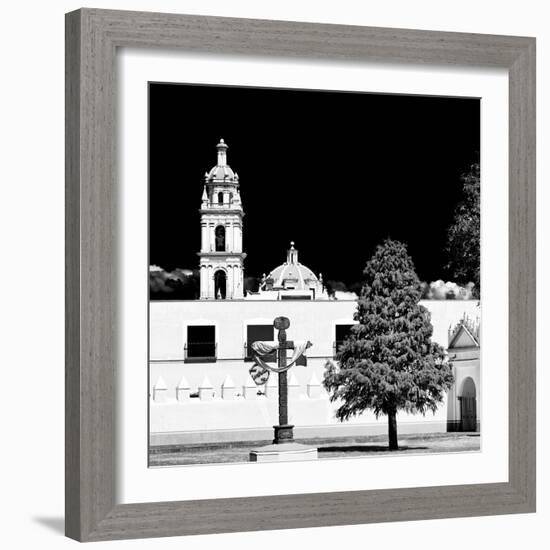 ¡Viva Mexico! Square Collection - Courtyard of a Church in Puebla I-Philippe Hugonnard-Framed Photographic Print