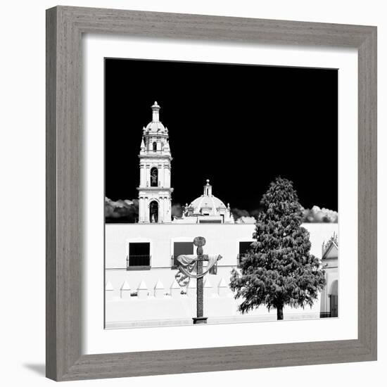 ¡Viva Mexico! Square Collection - Courtyard of a Church in Puebla III-Philippe Hugonnard-Framed Photographic Print