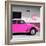 ¡Viva Mexico! Square Collection - Deep Pink VW Beetle Car & Peace Symbol-Philippe Hugonnard-Framed Photographic Print