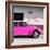 ¡Viva Mexico! Square Collection - Deep Pink VW Beetle Car & Peace Symbol-Philippe Hugonnard-Framed Photographic Print