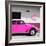 ¡Viva Mexico! Square Collection - Deep Pink VW Beetle Car & Peace Symbol-Philippe Hugonnard-Framed Photographic Print