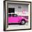 ¡Viva Mexico! Square Collection - Deep Pink VW Beetle Car & Peace Symbol-Philippe Hugonnard-Framed Photographic Print