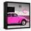 ¡Viva Mexico! Square Collection - Deep Pink VW Beetle Car & Peace Symbol-Philippe Hugonnard-Framed Premier Image Canvas