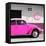 ¡Viva Mexico! Square Collection - Deep Pink VW Beetle Car & Peace Symbol-Philippe Hugonnard-Framed Premier Image Canvas