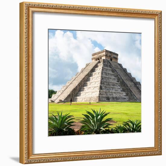 ¡Viva Mexico! Square Collection - El Castillo Pyramid - Chichen Itza III-Philippe Hugonnard-Framed Photographic Print