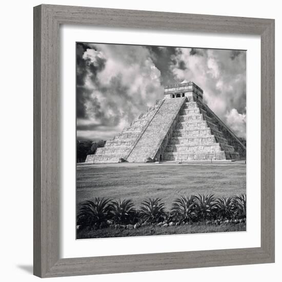 ¡Viva Mexico! Square Collection - El Castillo Pyramid - Chichen Itza IX-Philippe Hugonnard-Framed Photographic Print
