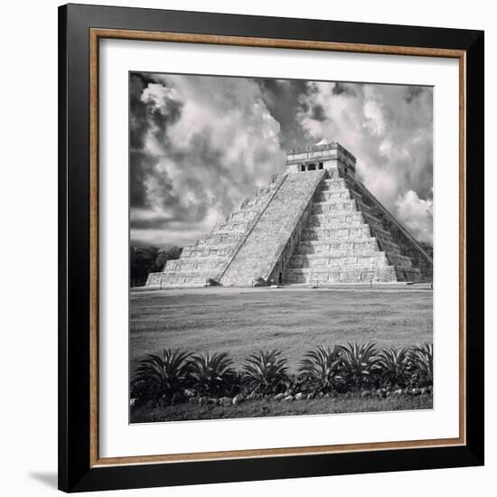 ¡Viva Mexico! Square Collection - El Castillo Pyramid - Chichen Itza IX-Philippe Hugonnard-Framed Photographic Print