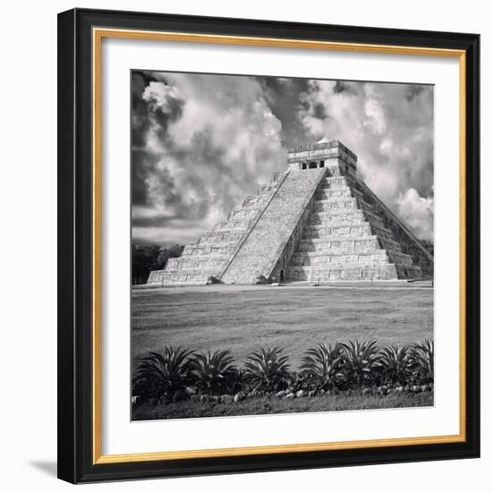 ¡Viva Mexico! Square Collection - El Castillo Pyramid - Chichen Itza IX-Philippe Hugonnard-Framed Photographic Print