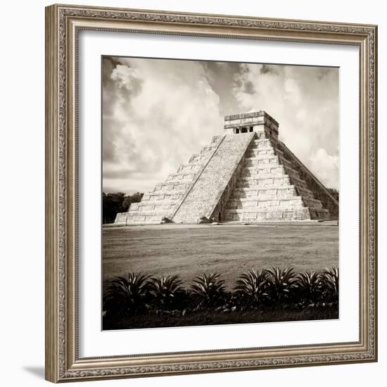 ¡Viva Mexico! Square Collection - El Castillo Pyramid - Chichen Itza X-Philippe Hugonnard-Framed Photographic Print