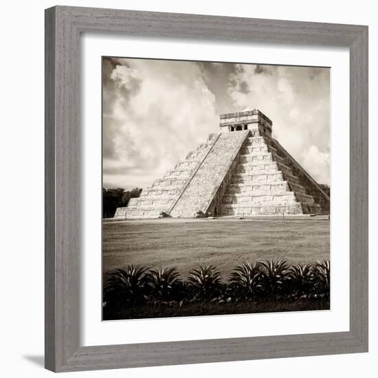 ¡Viva Mexico! Square Collection - El Castillo Pyramid - Chichen Itza X-Philippe Hugonnard-Framed Photographic Print