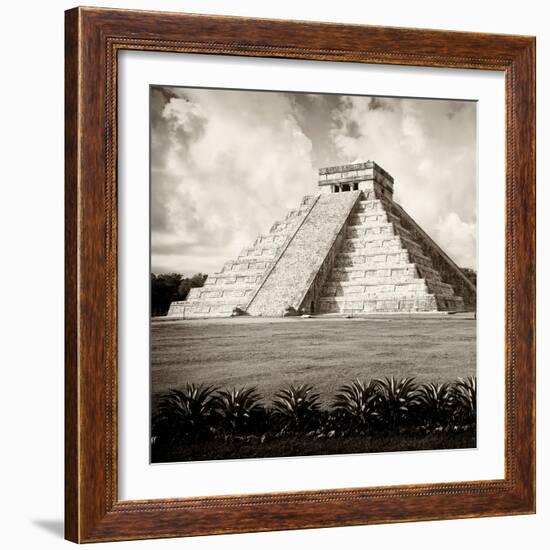 ¡Viva Mexico! Square Collection - El Castillo Pyramid - Chichen Itza X-Philippe Hugonnard-Framed Photographic Print