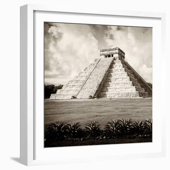 ¡Viva Mexico! Square Collection - El Castillo Pyramid - Chichen Itza X-Philippe Hugonnard-Framed Photographic Print