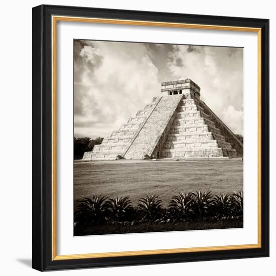 ¡Viva Mexico! Square Collection - El Castillo Pyramid - Chichen Itza X-Philippe Hugonnard-Framed Photographic Print