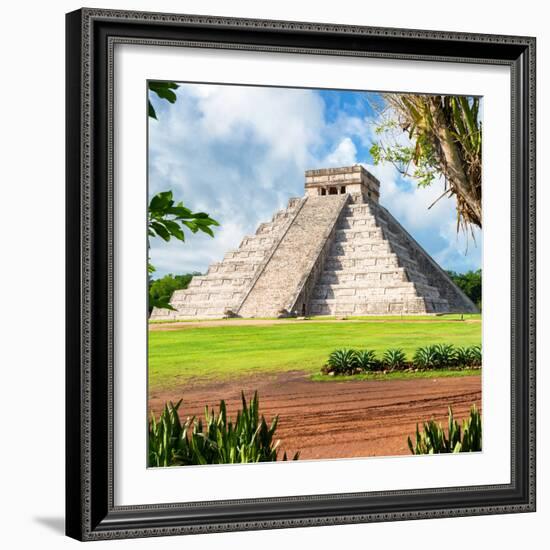 ¡Viva Mexico! Square Collection - El Castillo Pyramid - Chichen Itza XII-Philippe Hugonnard-Framed Photographic Print