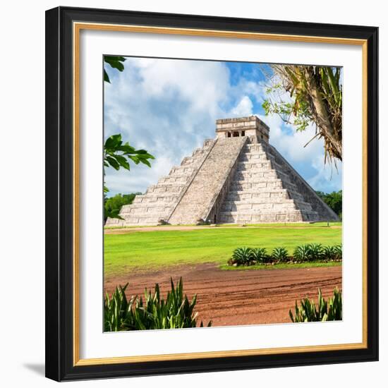 ¡Viva Mexico! Square Collection - El Castillo Pyramid - Chichen Itza XII-Philippe Hugonnard-Framed Photographic Print