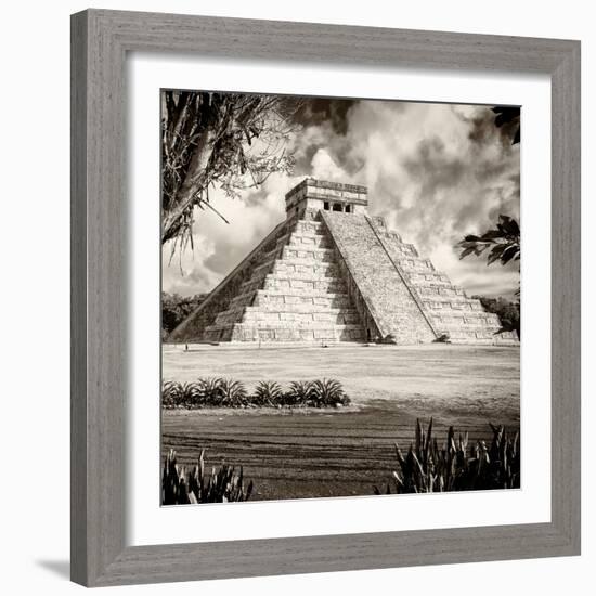 ¡Viva Mexico! Square Collection - El Castillo Pyramid - Chichen Itza XIII-Philippe Hugonnard-Framed Photographic Print