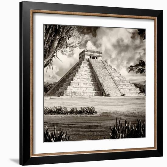 ¡Viva Mexico! Square Collection - El Castillo Pyramid - Chichen Itza XIII-Philippe Hugonnard-Framed Photographic Print