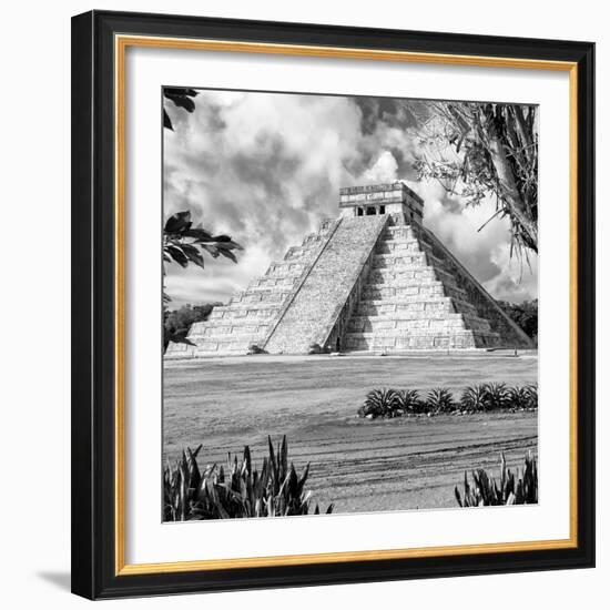 ¡Viva Mexico! Square Collection - El Castillo Pyramid - Chichen Itza XIV-Philippe Hugonnard-Framed Photographic Print