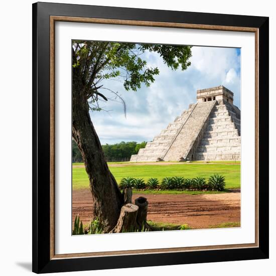 ¡Viva Mexico! Square Collection - El Castillo Pyramid - Chichen Itza XV-Philippe Hugonnard-Framed Photographic Print