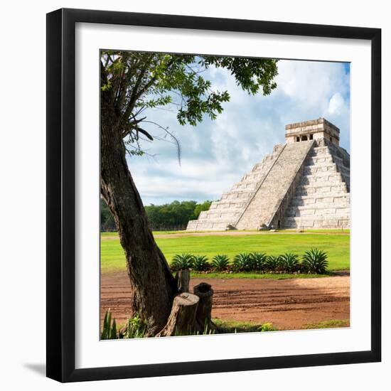 ¡Viva Mexico! Square Collection - El Castillo Pyramid - Chichen Itza XV-Philippe Hugonnard-Framed Photographic Print