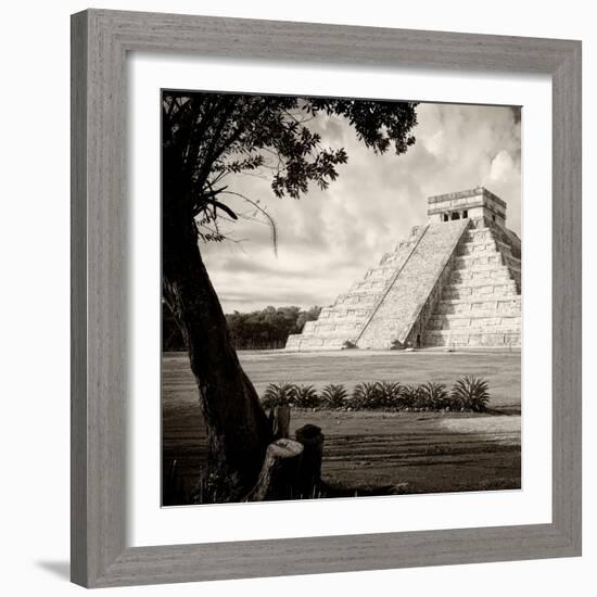 ¡Viva Mexico! Square Collection - El Castillo Pyramid - Chichen Itza XVI-Philippe Hugonnard-Framed Photographic Print