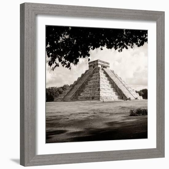 ¡Viva Mexico! Square Collection - El Castillo Pyramid - Chichen Itza-Philippe Hugonnard-Framed Photographic Print