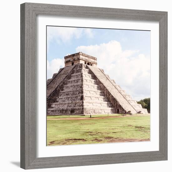 ¡Viva Mexico! Square Collection - El Castillo Pyramid in Chichen Itza II-Philippe Hugonnard-Framed Photographic Print