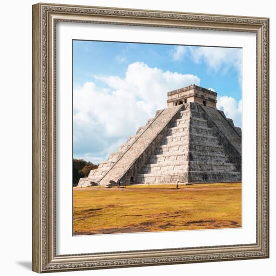 ¡Viva Mexico! Square Collection - El Castillo Pyramid in Chichen Itza IV-Philippe Hugonnard-Framed Photographic Print