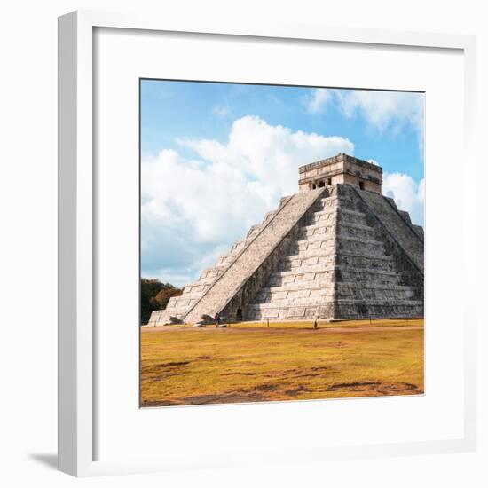 ¡Viva Mexico! Square Collection - El Castillo Pyramid in Chichen Itza IV-Philippe Hugonnard-Framed Photographic Print