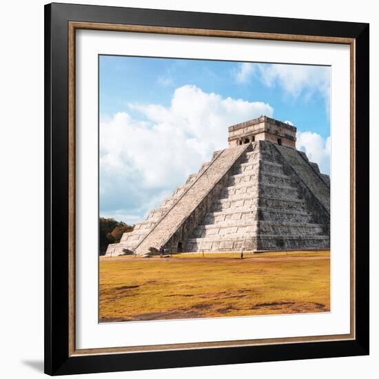 ¡Viva Mexico! Square Collection - El Castillo Pyramid in Chichen Itza IV-Philippe Hugonnard-Framed Photographic Print