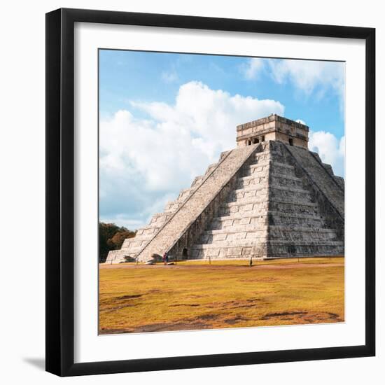 ¡Viva Mexico! Square Collection - El Castillo Pyramid in Chichen Itza IV-Philippe Hugonnard-Framed Photographic Print