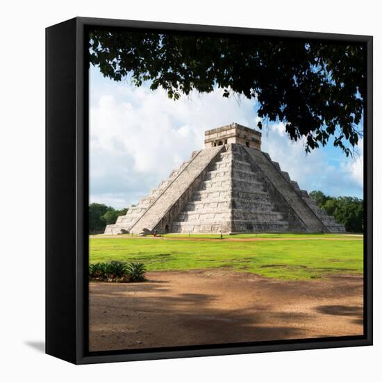 ¡Viva Mexico! Square Collection - El Castillo Pyramid in Chichen Itza IX-Philippe Hugonnard-Framed Premier Image Canvas