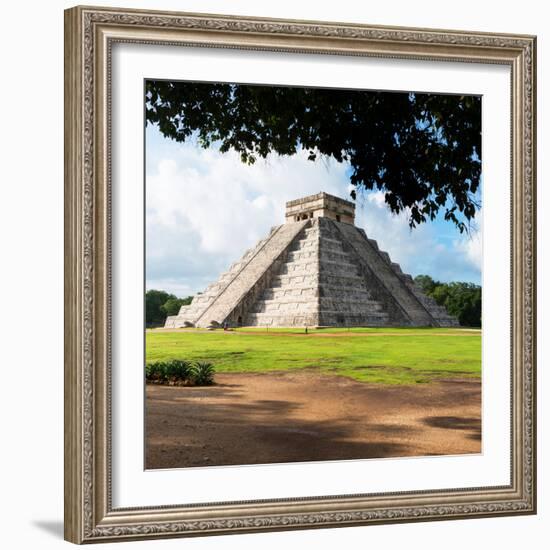 ¡Viva Mexico! Square Collection - El Castillo Pyramid in Chichen Itza IX-Philippe Hugonnard-Framed Photographic Print