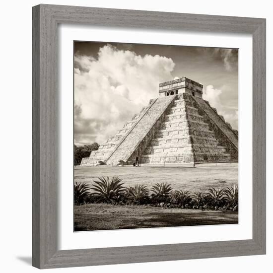 ¡Viva Mexico! Square Collection - El Castillo Pyramid in Chichen Itza VI-Philippe Hugonnard-Framed Photographic Print