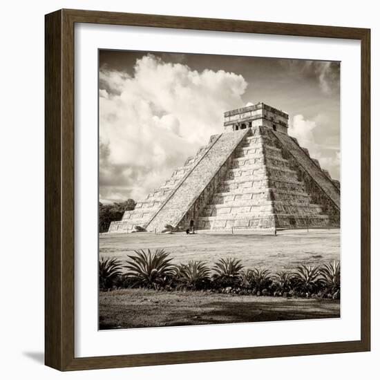 ¡Viva Mexico! Square Collection - El Castillo Pyramid in Chichen Itza VI-Philippe Hugonnard-Framed Photographic Print