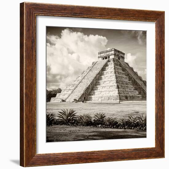 ¡Viva Mexico! Square Collection - El Castillo Pyramid in Chichen Itza VI-Philippe Hugonnard-Framed Photographic Print