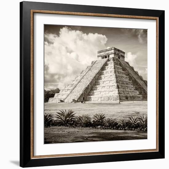 ¡Viva Mexico! Square Collection - El Castillo Pyramid in Chichen Itza VI-Philippe Hugonnard-Framed Photographic Print