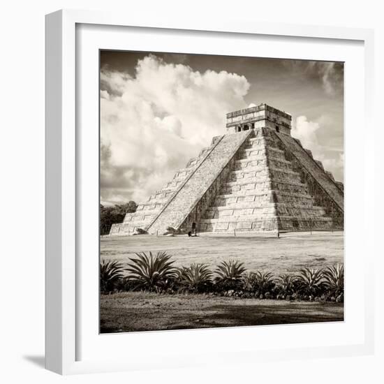 ¡Viva Mexico! Square Collection - El Castillo Pyramid in Chichen Itza VI-Philippe Hugonnard-Framed Photographic Print