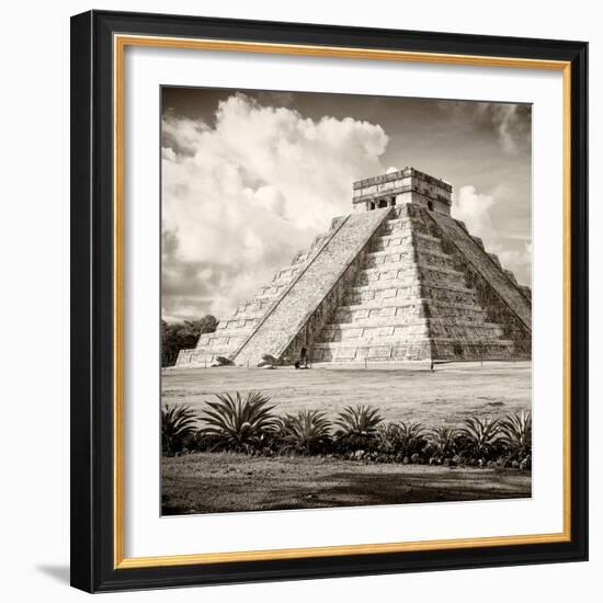 ¡Viva Mexico! Square Collection - El Castillo Pyramid in Chichen Itza VI-Philippe Hugonnard-Framed Photographic Print