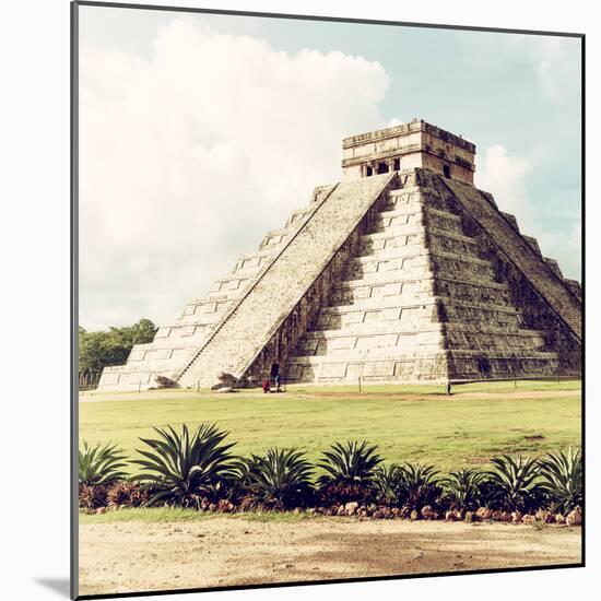 ¡Viva Mexico! Square Collection - El Castillo Pyramid in Chichen Itza VII-Philippe Hugonnard-Mounted Photographic Print