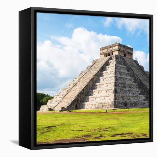 ¡Viva Mexico! Square Collection - El Castillo Pyramid in Chichen Itza-Philippe Hugonnard-Framed Premier Image Canvas