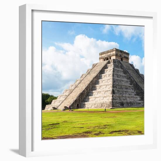 ¡Viva Mexico! Square Collection - El Castillo Pyramid in Chichen Itza-Philippe Hugonnard-Framed Photographic Print