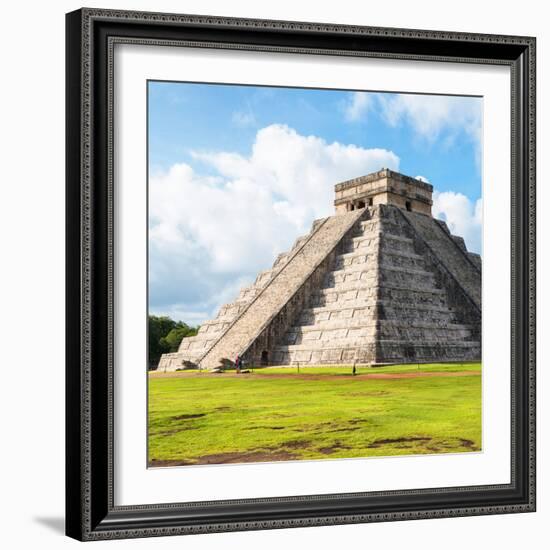 ¡Viva Mexico! Square Collection - El Castillo Pyramid in Chichen Itza-Philippe Hugonnard-Framed Photographic Print