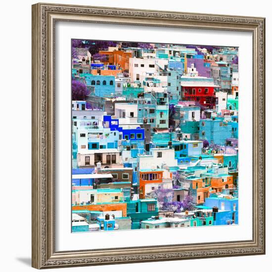 ¡Viva Mexico! Square Collection - Guanajuato Colorful Cityscape VII-Philippe Hugonnard-Framed Photographic Print