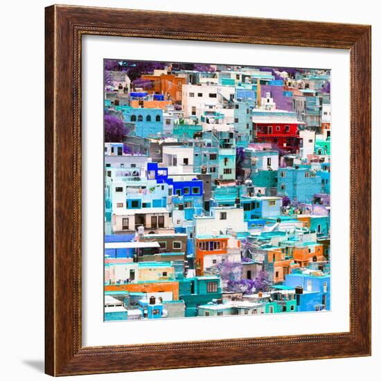 ¡Viva Mexico! Square Collection - Guanajuato Colorful Cityscape VII-Philippe Hugonnard-Framed Photographic Print